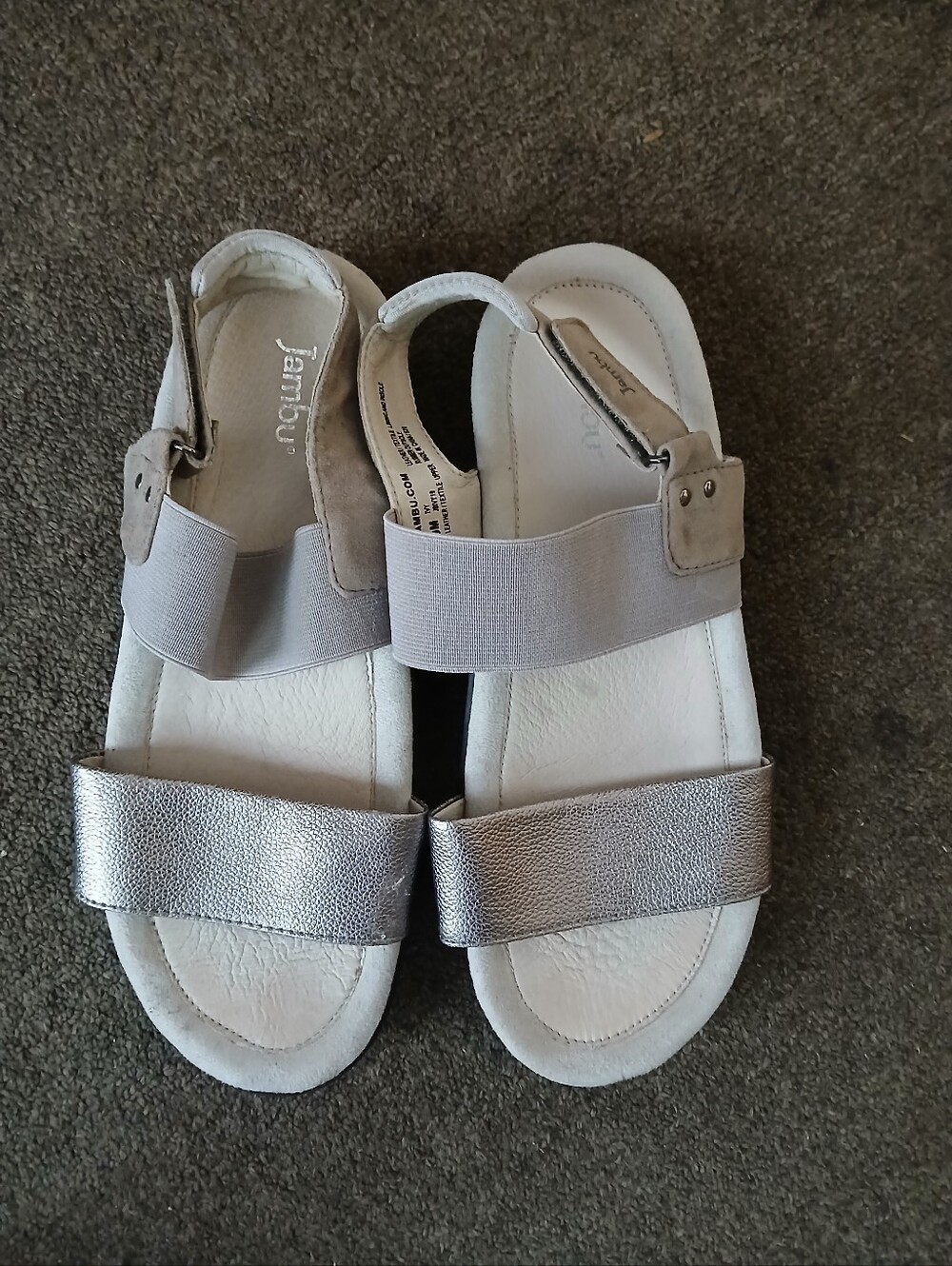 Jambu Girls' Silver and Light Gray Sandals Size 9M